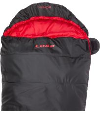 Múmiový spací vak LENOX LOAP čierna/tomato